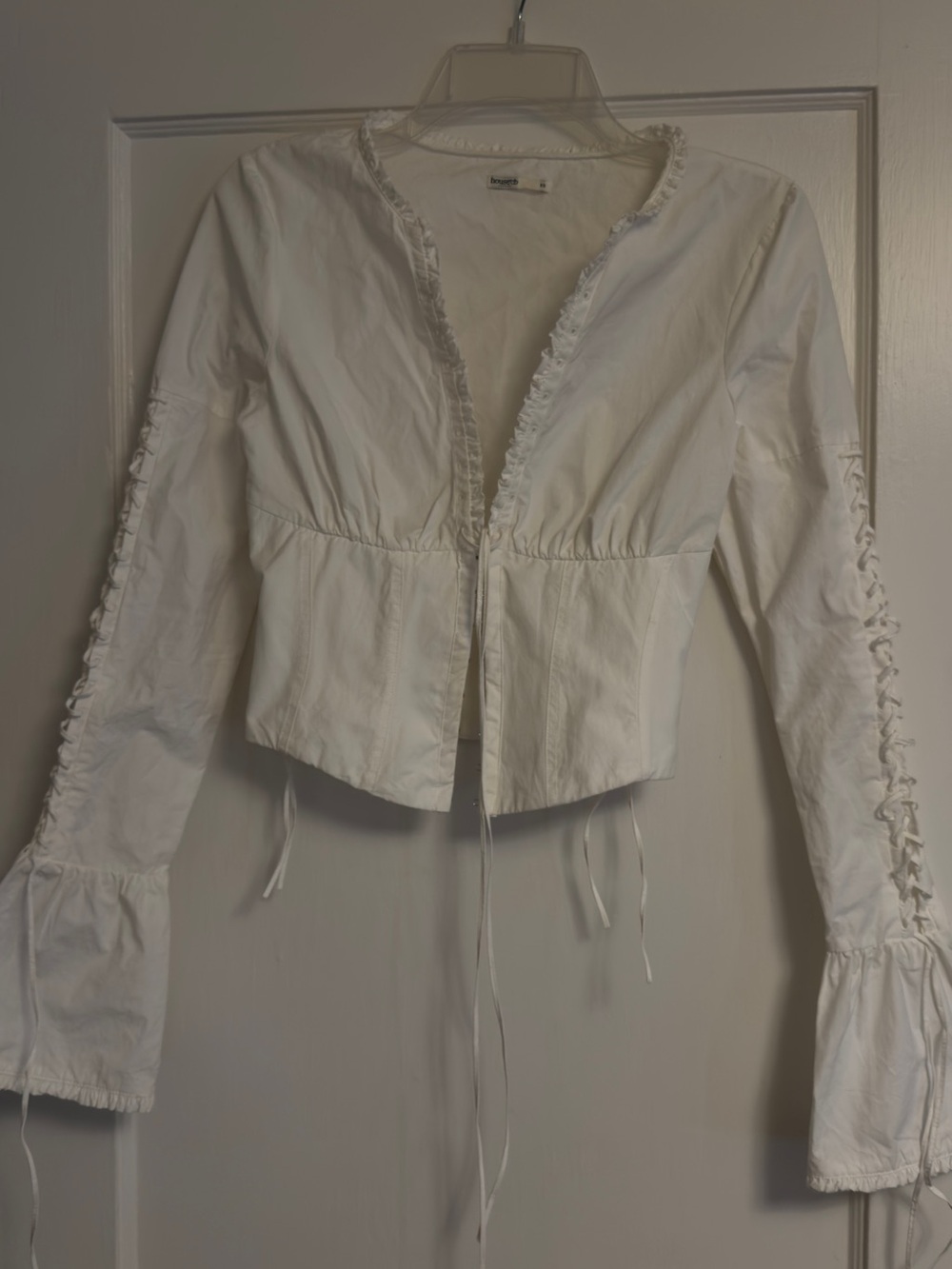 House of CB White Ruffled Long-SleeveTop
